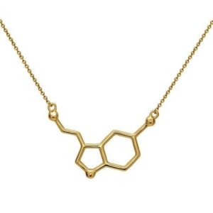 Serotonin Molecule Necklace (Gold-Toned)