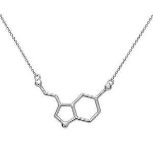 Serotonin Molecule Necklace (Silver-Toned)