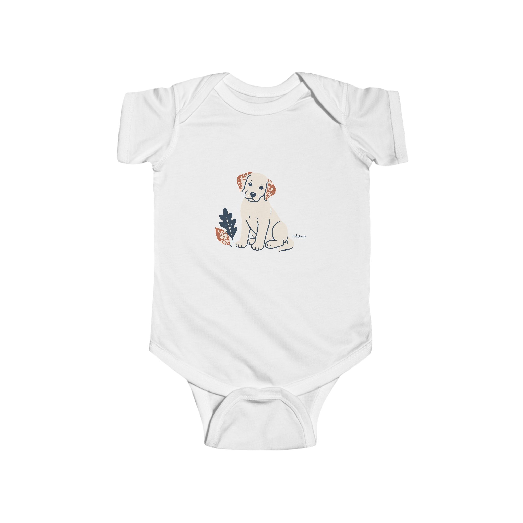 Labrador and Leaves Baby Bodysuit