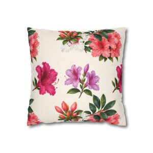 The Airlie Azalea Throw Pillow, Ivory