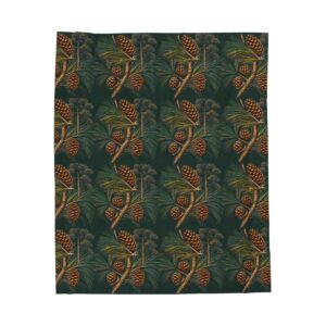Deep Evergreen Velveteen Blanket, Pine